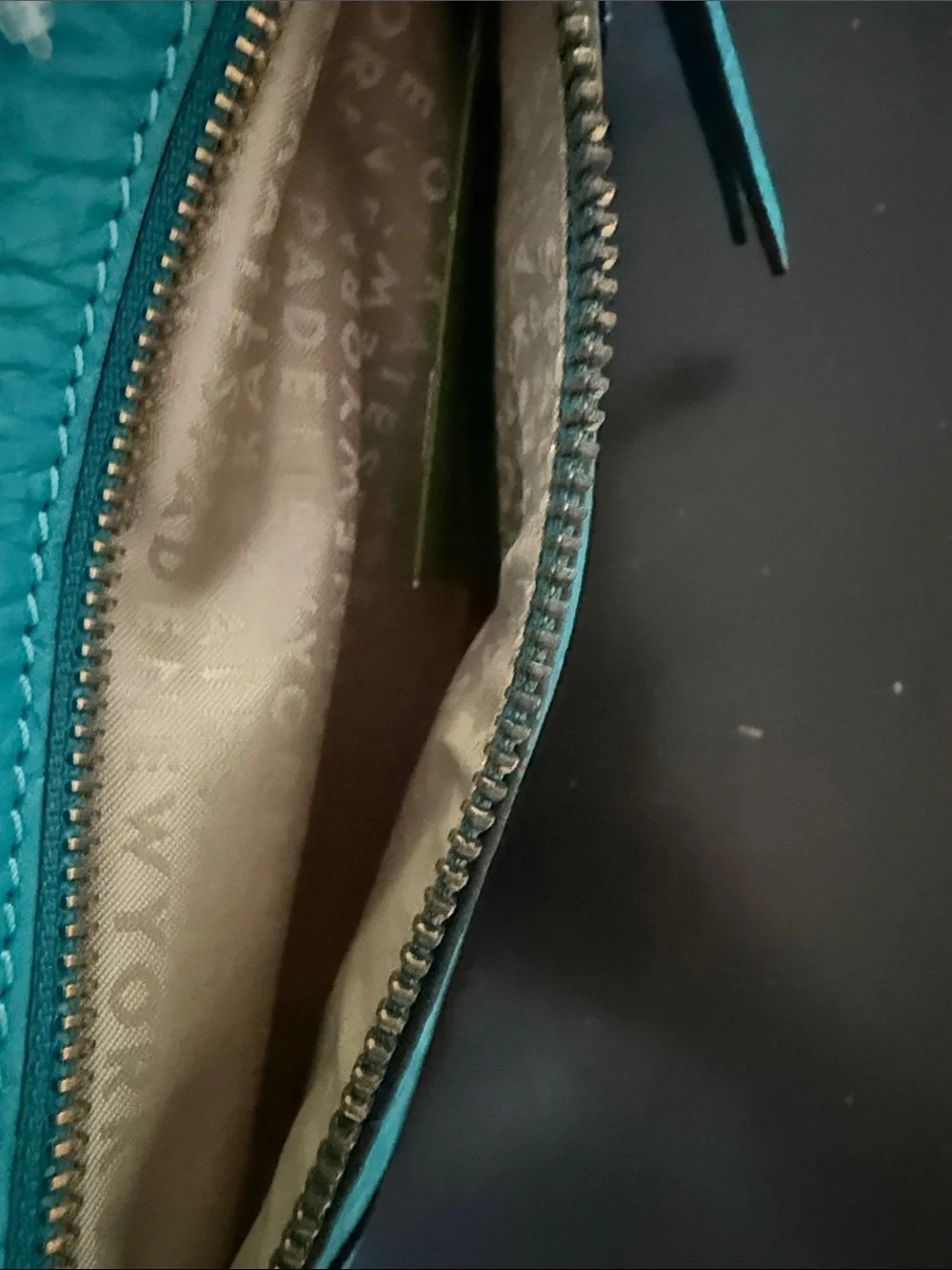 kate spade Teal Perforated Leather Satchel with Gold Hardware